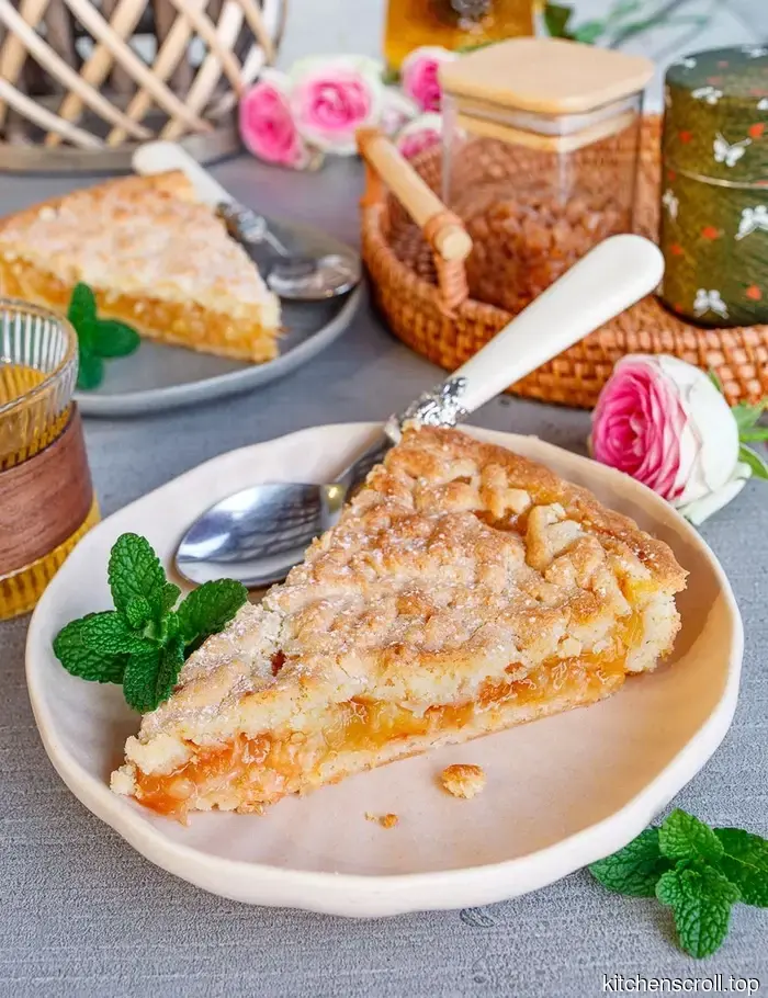 Tarta de arena de naranja y manzana en el Blog Delicioso