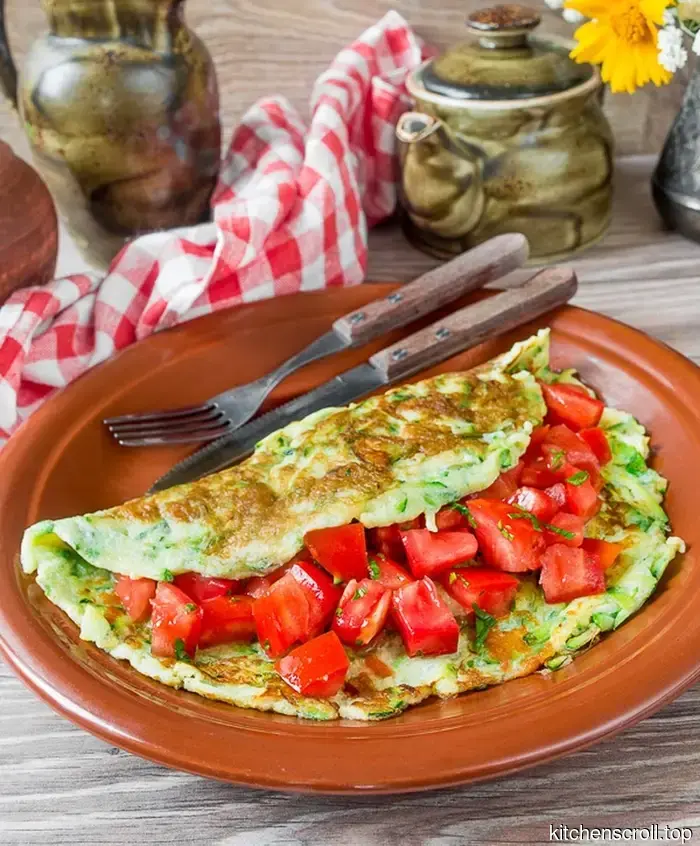 Omelette de calabacín con queso en el Blog Delicioso