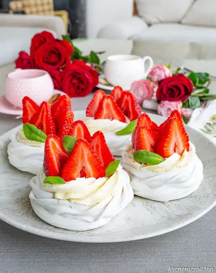 A selection of strawberry cakes, pies and desserts for the summer season