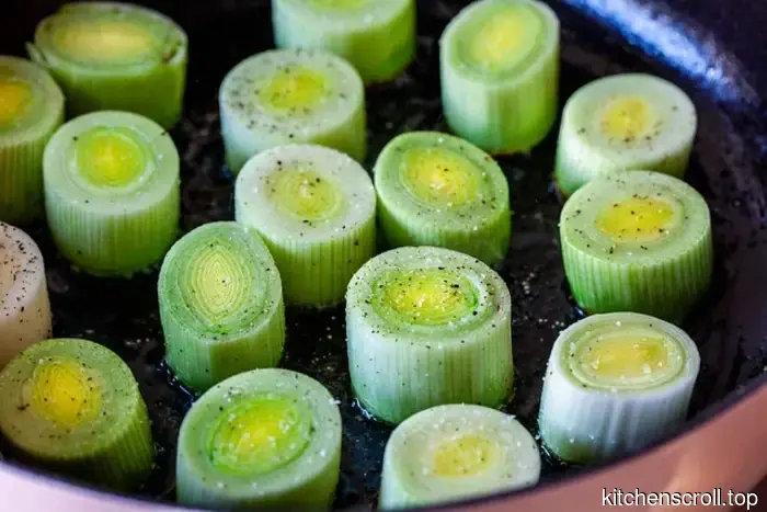 geschmorte Lauch und Linsen mit Rucola und Joghurt