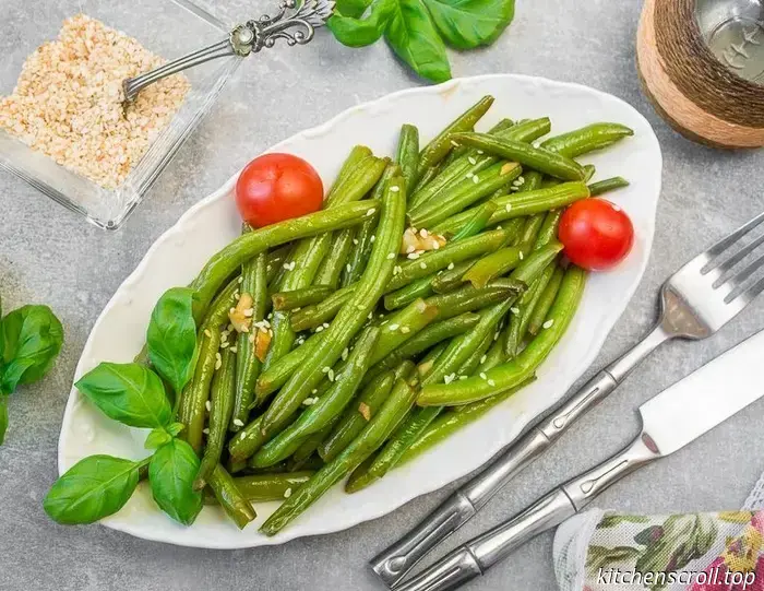 Judías verdes al horno con ajo en un Delicioso Blog