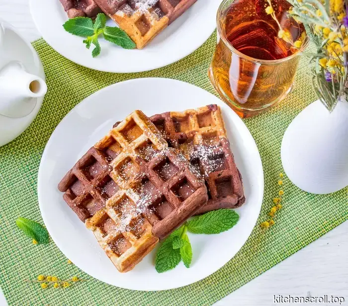 Chocolate-Banana Waffles on the Tasty Blog