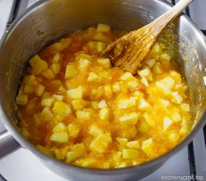Tarta de arena de naranja y manzana en el Blog Delicioso