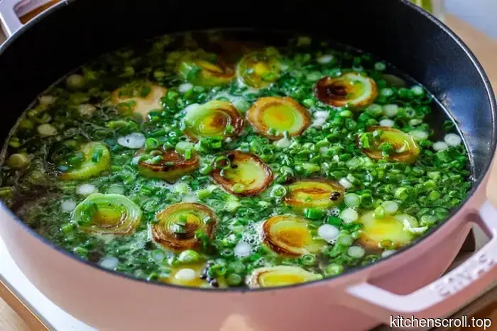 geschmorte Lauch und Linsen mit Rucola und Joghurt