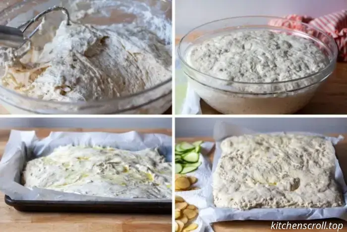 focaccia topped with zucchini and potatoes