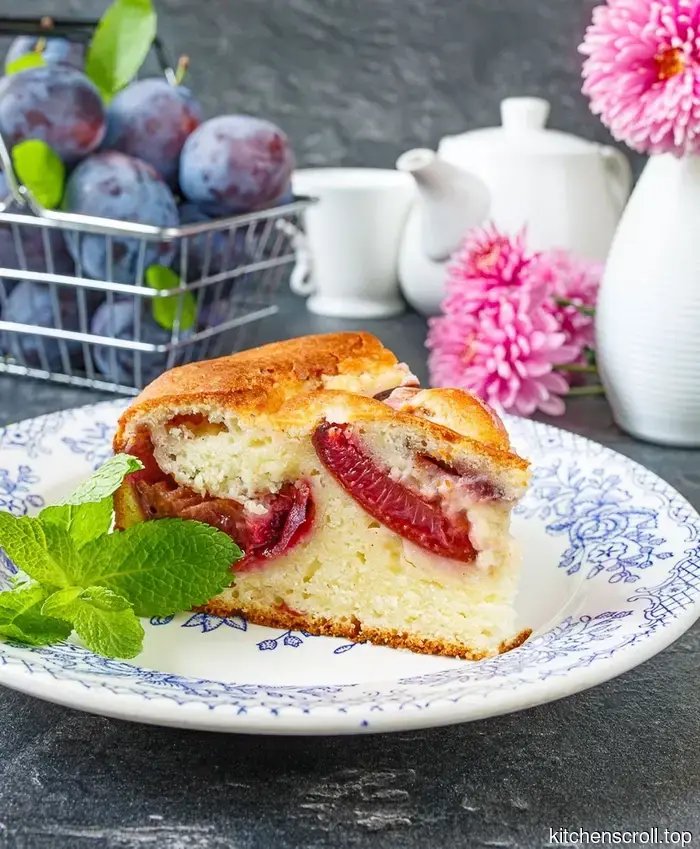 Сливовый чайный пирог на Вкусном Блоге