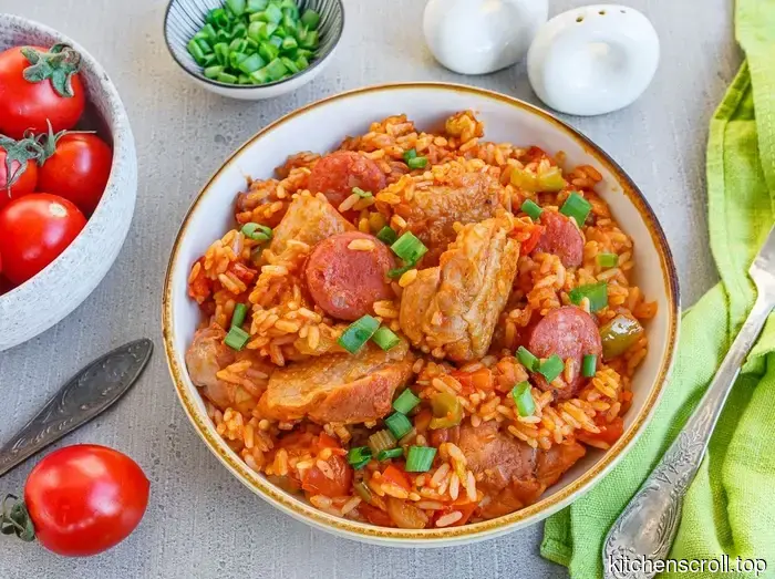 Jambalaya creola rossa con pollo su Un Blog Gustoso