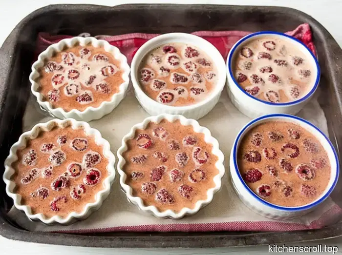 Gebackene Schokoladencreme mit Himbeeren auf dem Leckeren Blog
