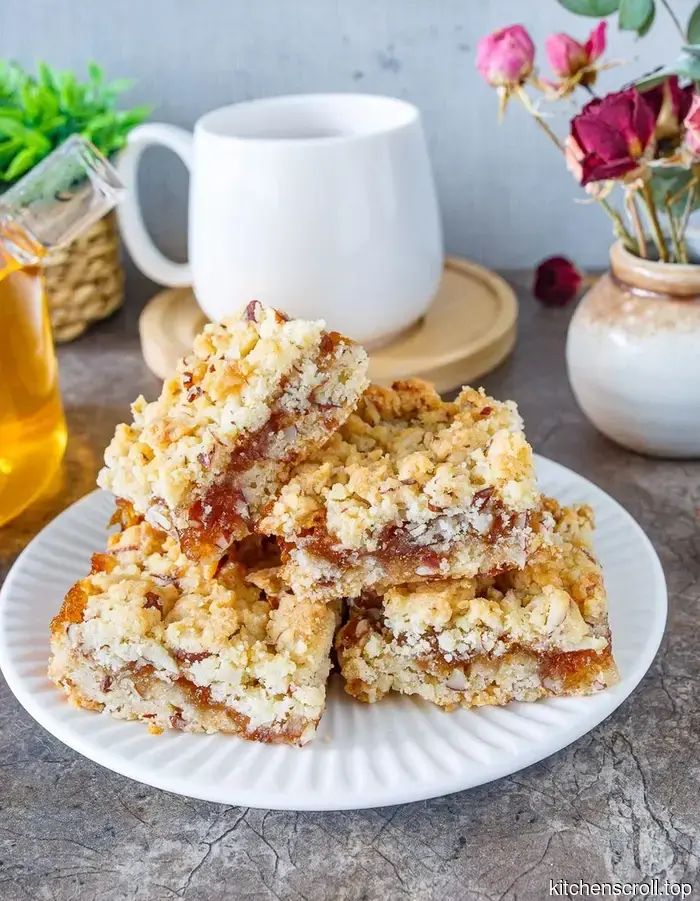 Crispy sliced cookies with jam and almonds on the Tasty Blog