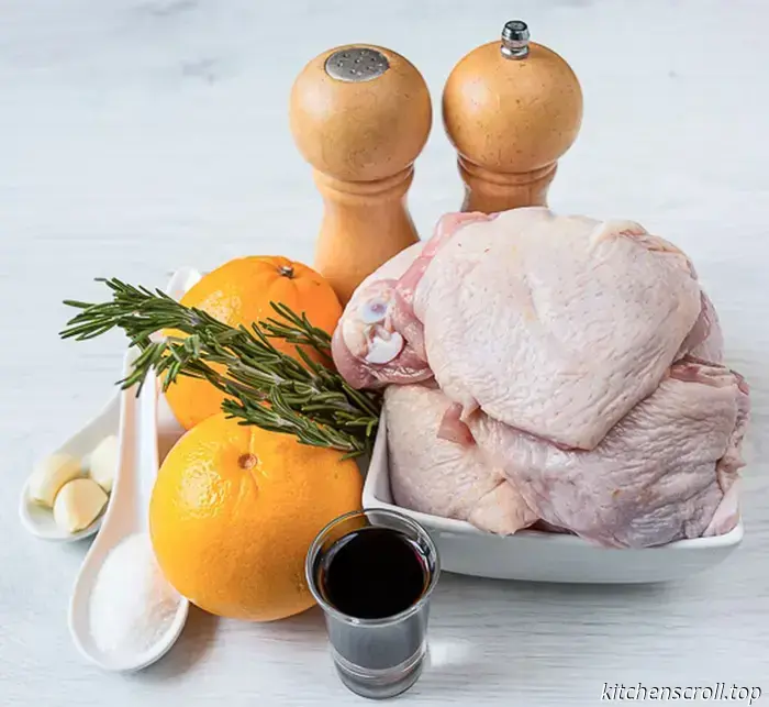 Cosce di pollo al forno con rosmarino e arance sul Gustoso Blog