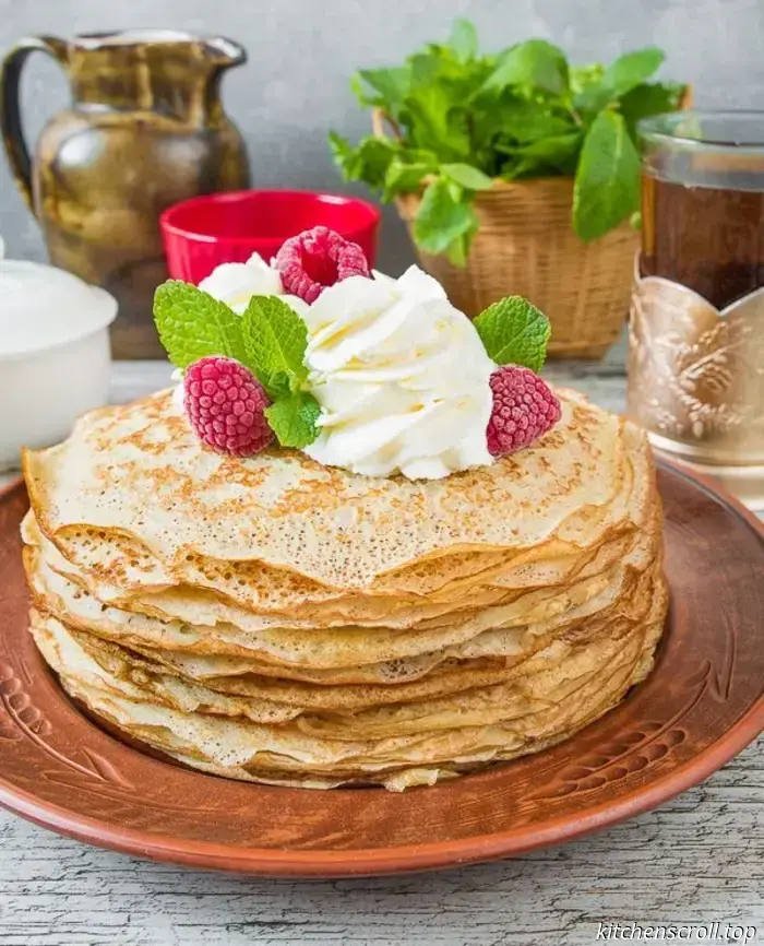 Puddingpfannkuchen auf Kefir auf einem leckeren Blog