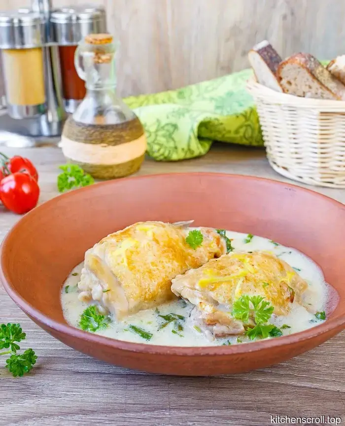 Geschmorte Hähnchen in Zitronensauce auf dem Leckeren Blog