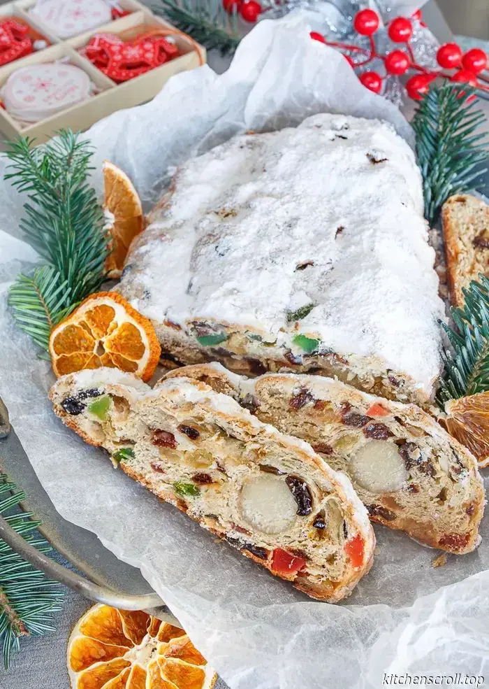 Stollen de Navidad con masa de levadura en el Blog Delicioso