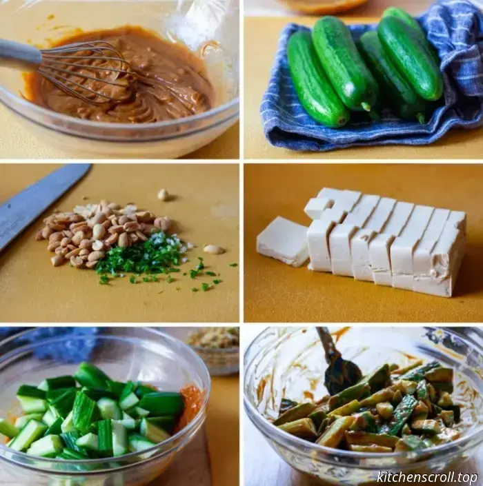 insalata di crunch di cetriolo con tofu