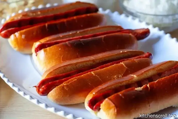 hot dogs served with pickled iceberg lettuce and potato chips