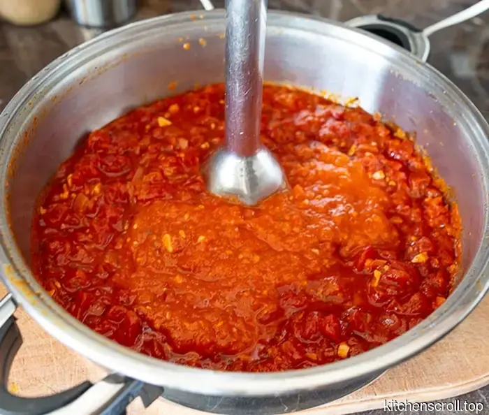 Marinara sauce made from fresh tomatoes on the Tasty Blog