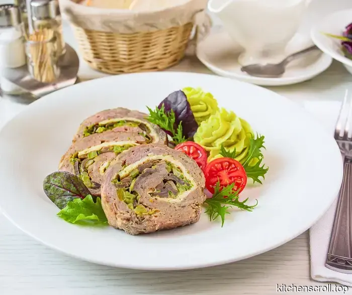 Meatloaf with broccoli, mushrooms, and omelet on the Tasty Blog
