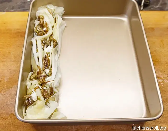 Phyllo dough pie with mushrooms and feta on the Tasty Blog