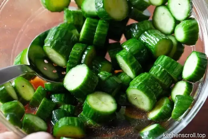 cucumber salad with rice vinegar and sesame