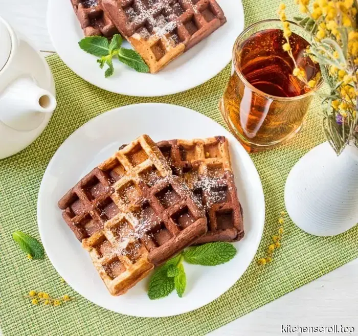 Chocolate-Banana Waffles on the Tasty Blog