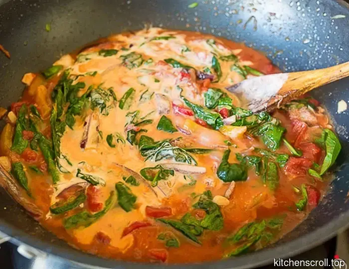 Chicken in tomato-cream sauce with spinach on the Tasty Blog