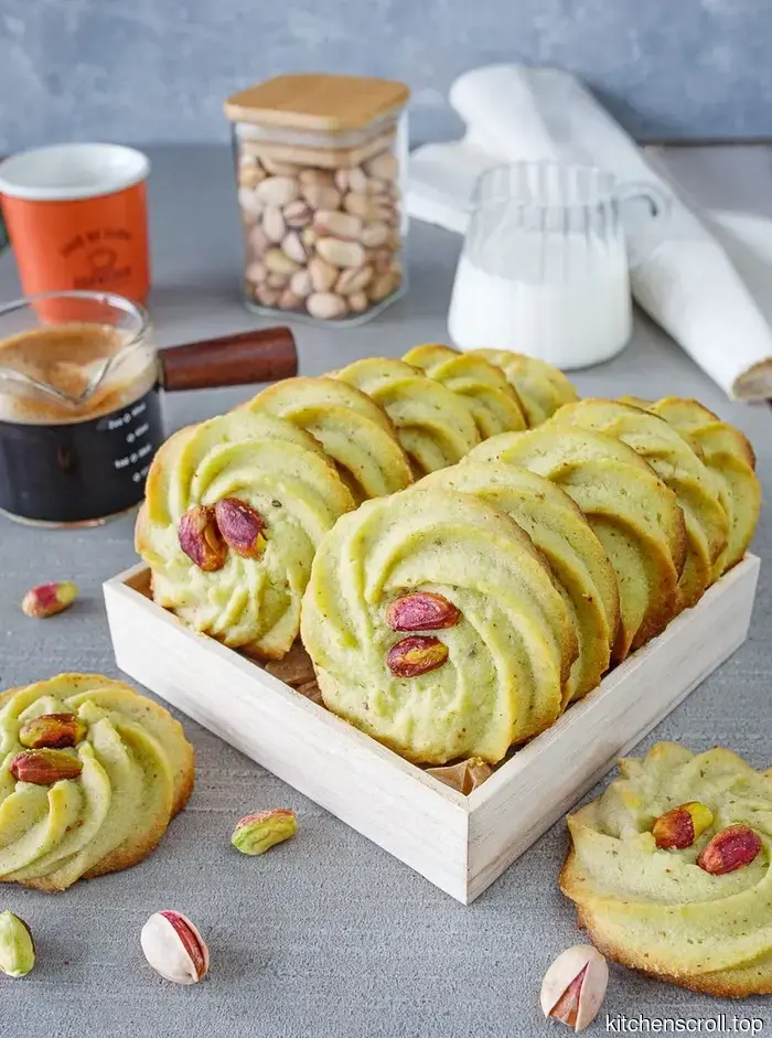 Galletas vienesas de pistacho en el Blog Delicioso