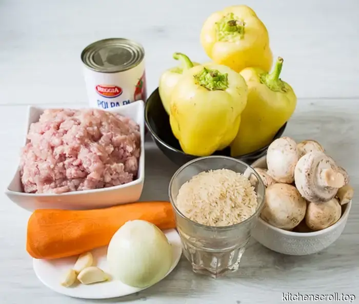 Peperoni ripieni di pollo e funghi sul Blog Gustoso