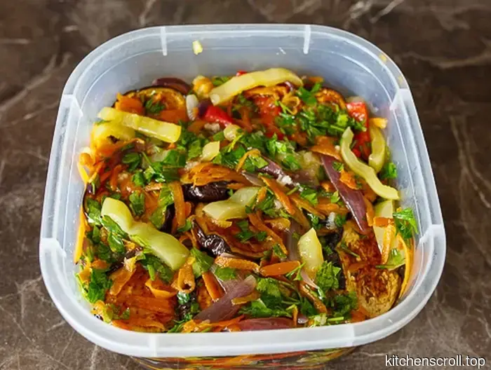 Baked eggplants in a light marinade with vegetables on the Tasty Blog