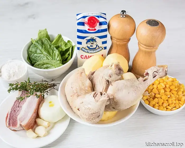 Cremesuppe mit Hähnchen, Speck und Mais auf dem Leckeren Blog