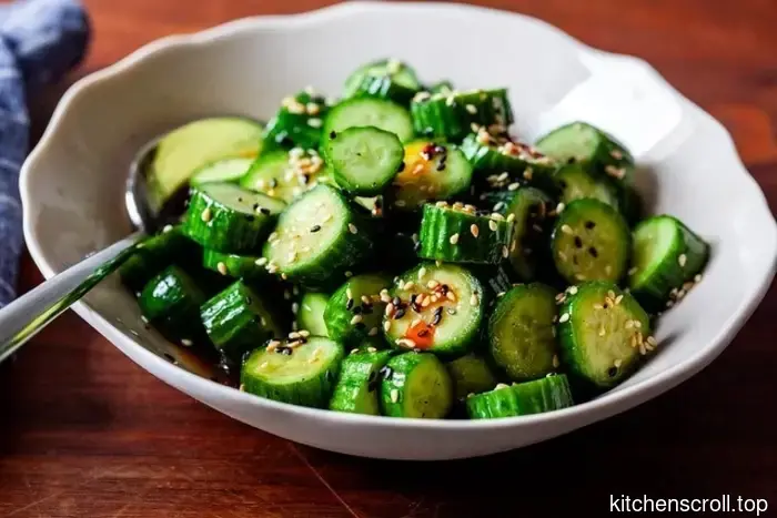 cucumber salad with rice vinegar and sesame