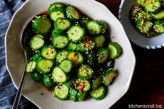 cucumber salad with rice vinegar and sesame
