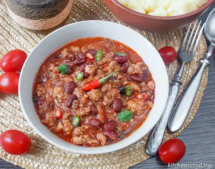 Chili-Rindfleisch auf einem leckeren Blog