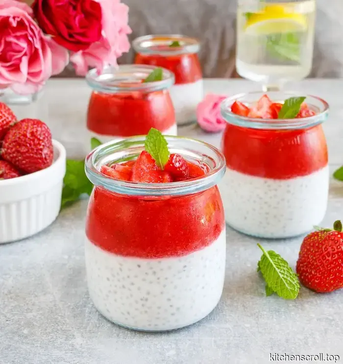 Йогуртовый пудинг с чиа и клубникой на Вкусном Блоге